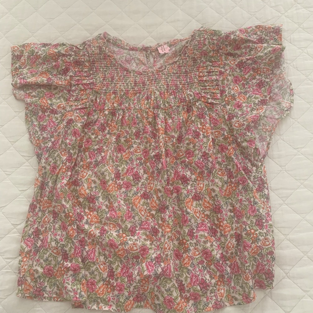 Summer short sleeve print top